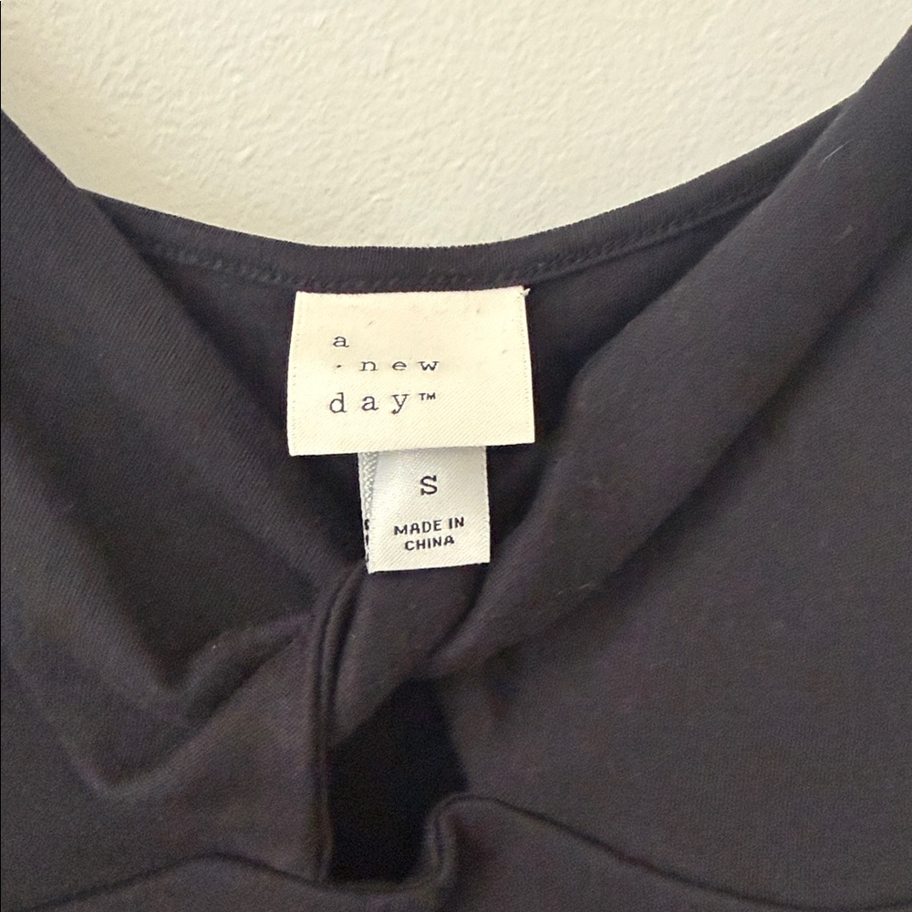 Black Twist Front Midi Dress Adjustable Straps - Picture 2 of 7